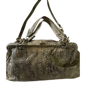 Elliot Lucca Leather embossed snake skin shoulder crossbody GypsyGoth Y2K